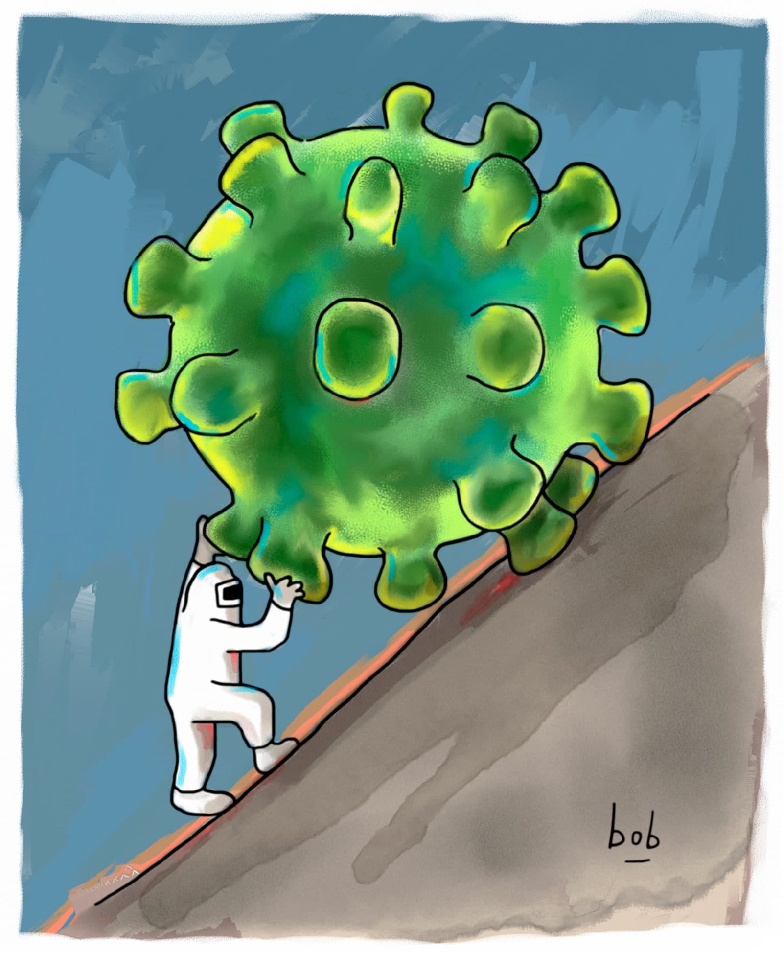 Рисунок коронавируса для срисовки