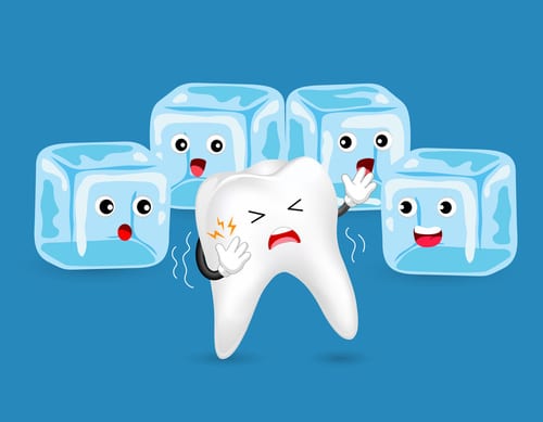 tandpijn na het vullen en tandgevoeligheid weken na het vullen gekenmerkt beeld
